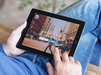 LinkedIn on tablet